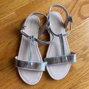 New silver sandals size 4